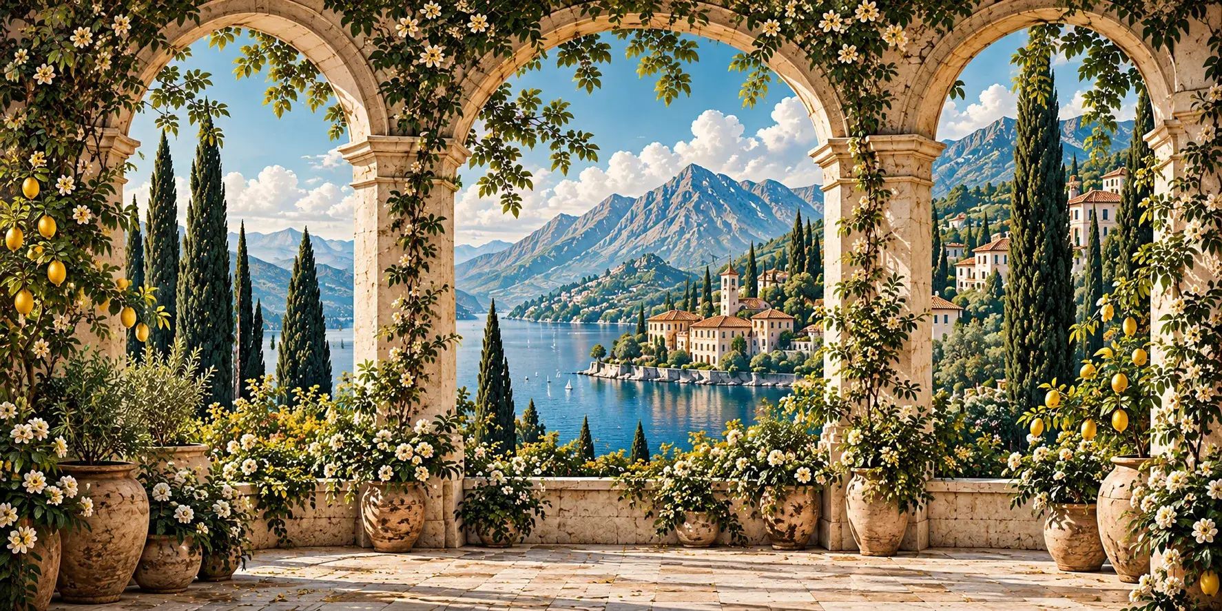 Villa Toscana — wzór tapety Affresco