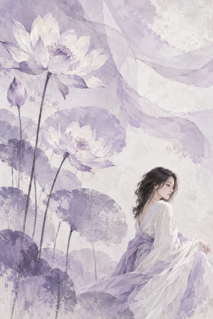 Tapeta akwarelowa AFFRESCO — Lotus Lilac