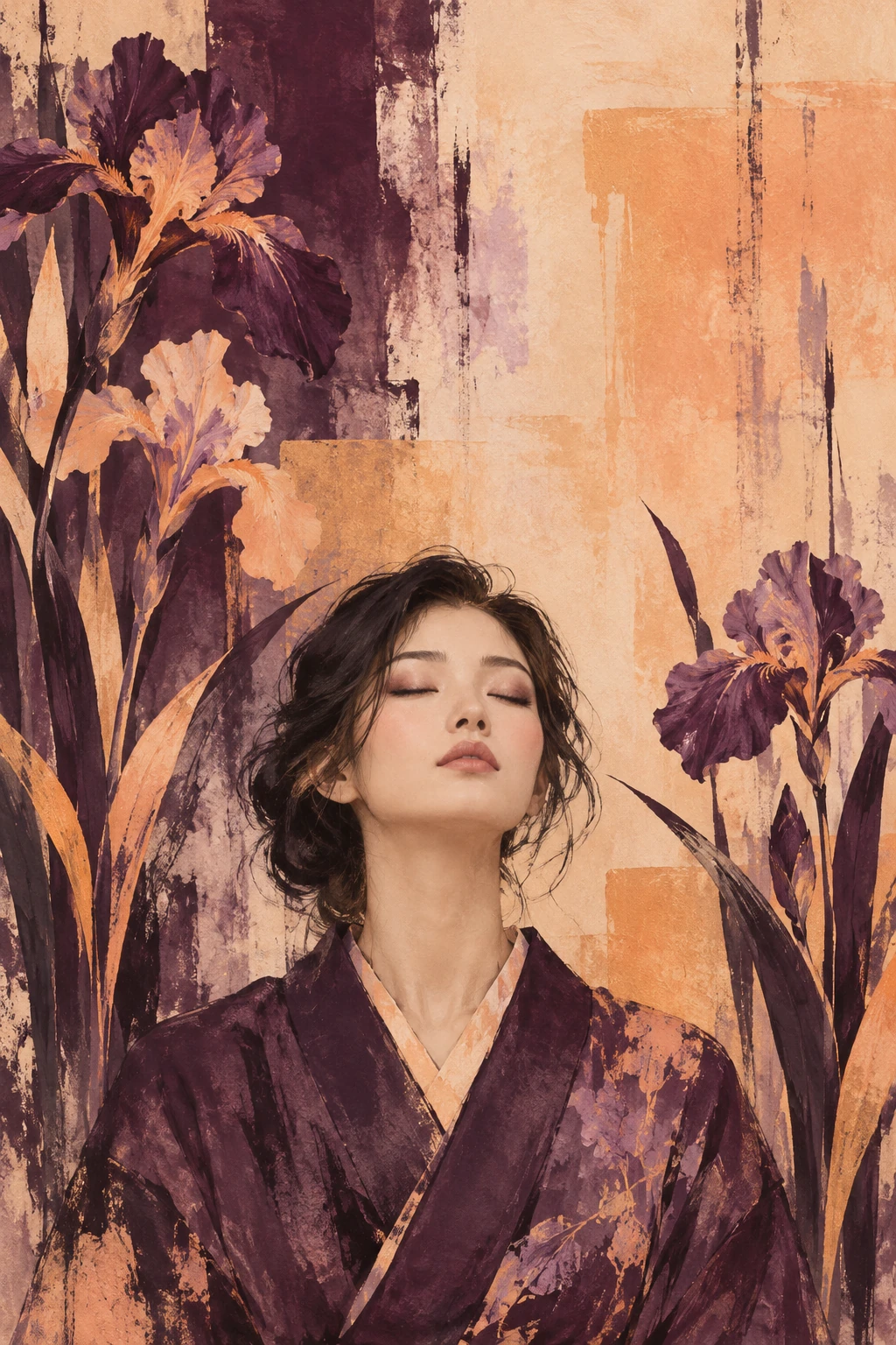 Tapeta akwarelowa AFFRESCO — Iris Kurenai