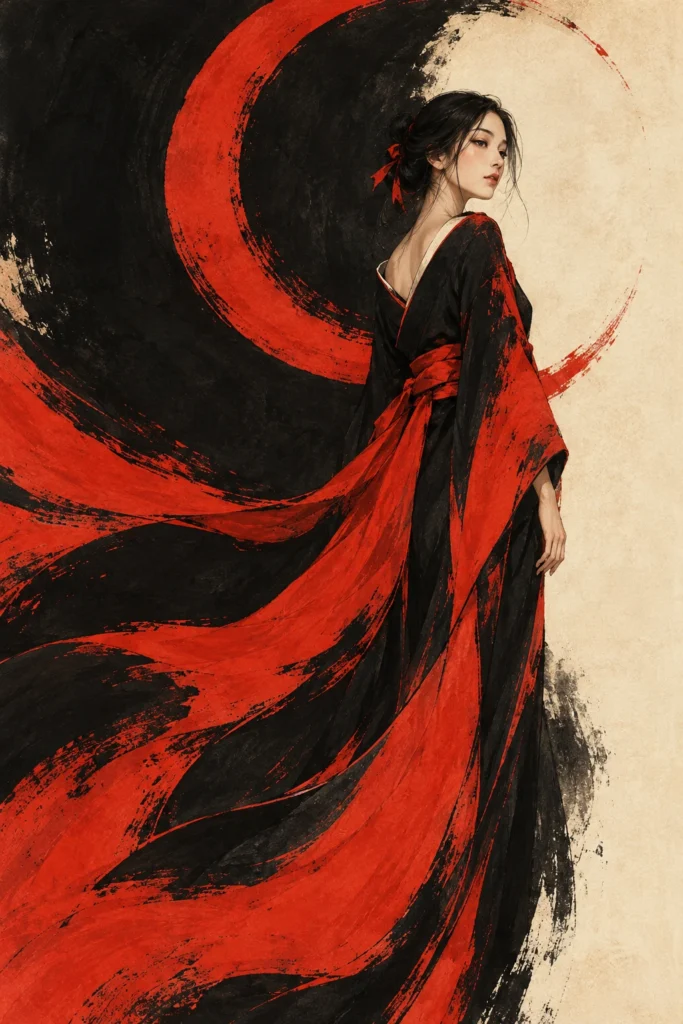 Tapeta akwarelowa AFFRESCO — Enso Rosso